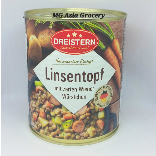 Dreistern Linseneintopf mit zarten Wiener Würstchen 800g